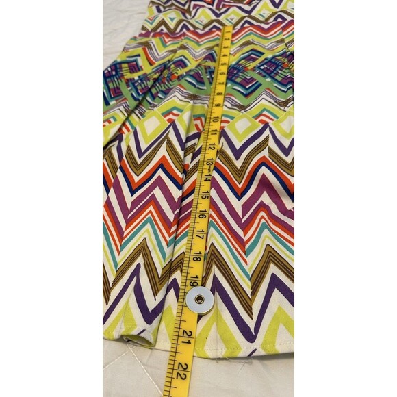 Spense Womens A Line Dress Pink Green Geometric Retro Pleated Skirt Design SZ 4 - Picture 8 of 12